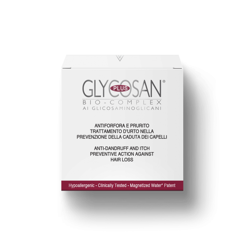 GLYCOSAN PLUS ANTI-DANDRUFF AND ANTI-ITCH SHOCK TREATMENT TO PREVENT HAIR  LOSS - Vivipharma SpA