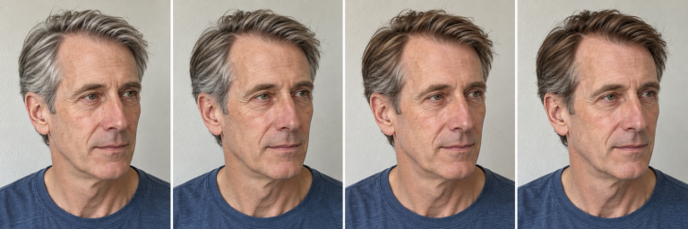 Illustrative colour progression in four stages, Brown.